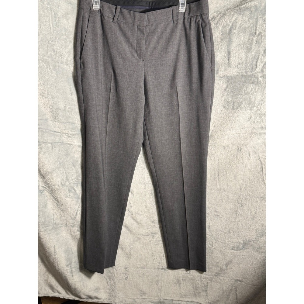 Theory Testra 2b‎ Tailored Wool Blend Dress Pants Gray Women's Size 10 Slacks